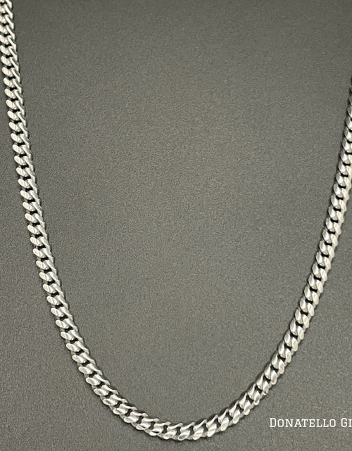 Load image into Gallery viewer, Sterling Silver 925 Miami Cuban Link Chain 4MM, 16"-24", Cuban Curb Chain Necklace, Italian Made Sterling Silver 925 Unisex Chain by Donatello Gian

