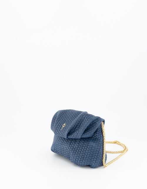 Load image into Gallery viewer, Mini Leda Braid Handbag Navy by Ladiesse
