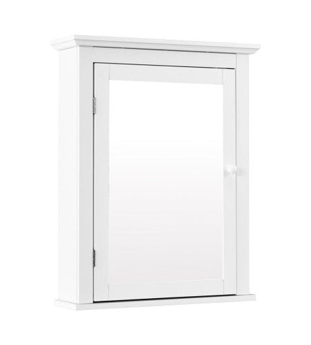 Bathroom Mirror Cabinet Wall Mounted Adjustable Shelf Medicine Storage-White