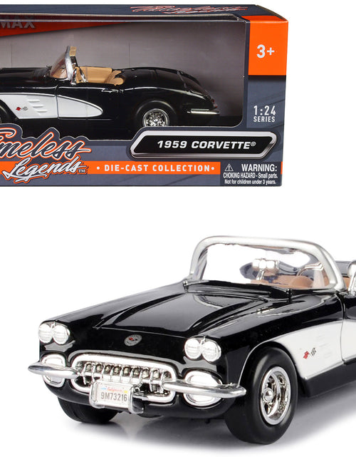 Load image into Gallery viewer, 1959 Chevrolet Corvette Black 1/24 Diecast Model Car by Motormax
