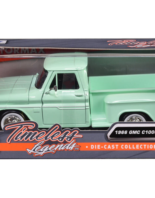 Load image into Gallery viewer, 1966 GMC C1000 Fenderside Pickup Truck Light Green "Timeless Legends" Series 1/24 Diecast Model Car by Motormax
