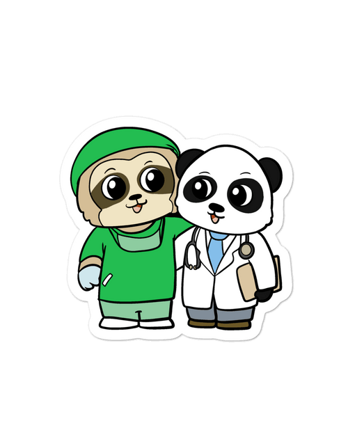 Load image into Gallery viewer, Doctor and Surgeon Cartoon - Bubble-free stickers by Proud Libertarian
