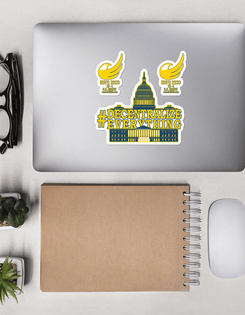 Load image into Gallery viewer, #Decentralize Everything - Michael Rufo For Congress Bubble-free stickers by Proud Libertarian
