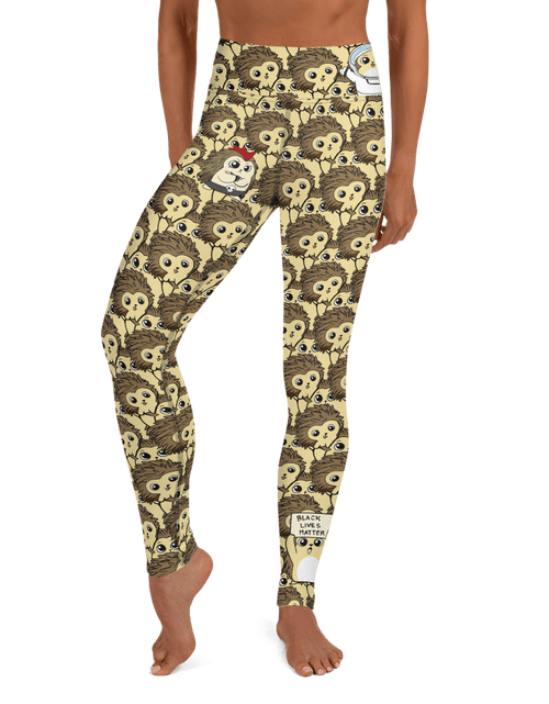Load image into Gallery viewer, Libertarian Party Cartoon Porcupine Yoga Leggings by Proud Libertarian
