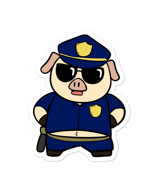 Load image into Gallery viewer, Police Pig Cartoon - Bubble-free stickers by Proud Libertarian
