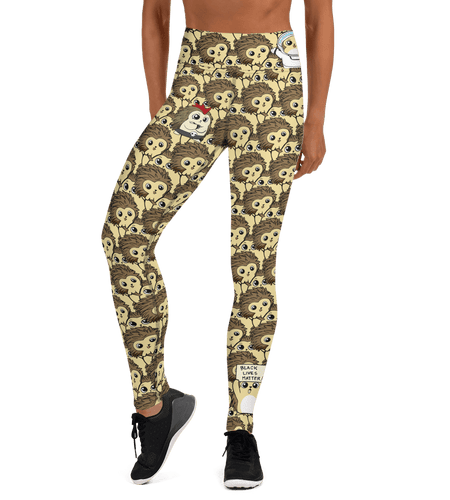 Libertarian Party Cartoon Porcupine Yoga Leggings by Proud Libertarian