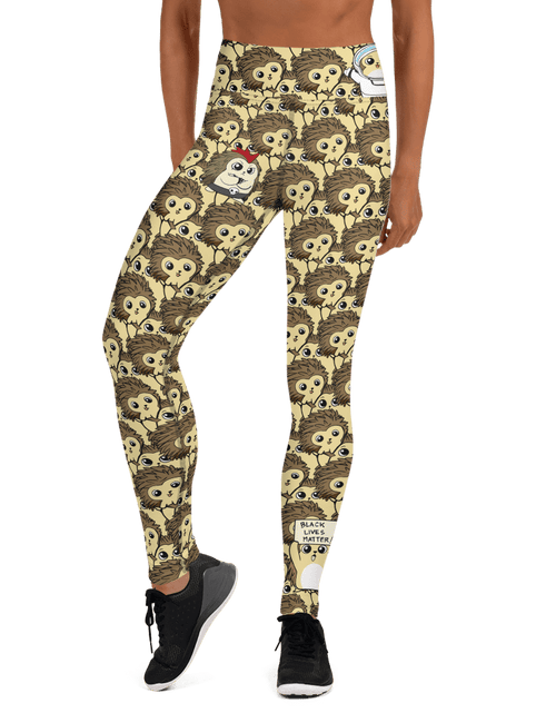 Load image into Gallery viewer, Libertarian Party Cartoon Porcupine Yoga Leggings by Proud Libertarian
