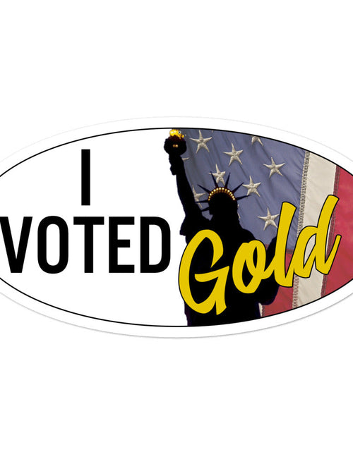 Load image into Gallery viewer, I Voted Gold - Large Vote Stickers (Design 4) by Proud Libertarian
