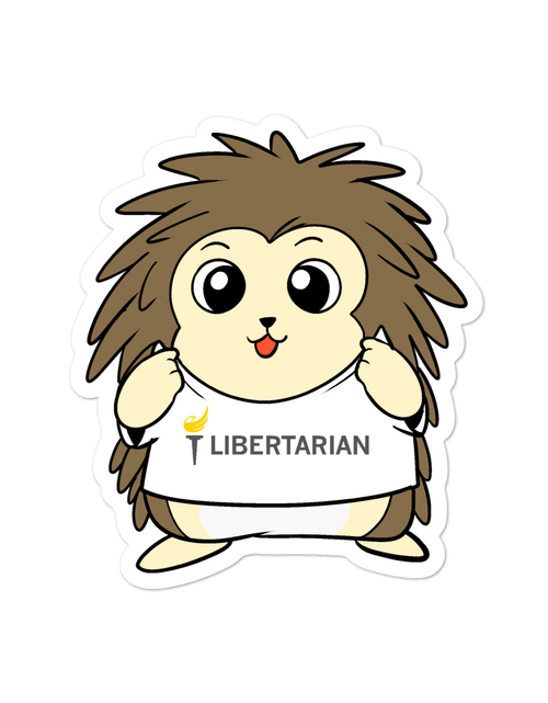 Load image into Gallery viewer, Libertarian Party Cartoon Porcupine - Bubble-free stickers by Proud Libertarian
