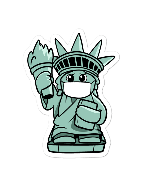 Load image into Gallery viewer, Masked Liberty Cartoon - Bubble-free stickers by Proud Libertarian
