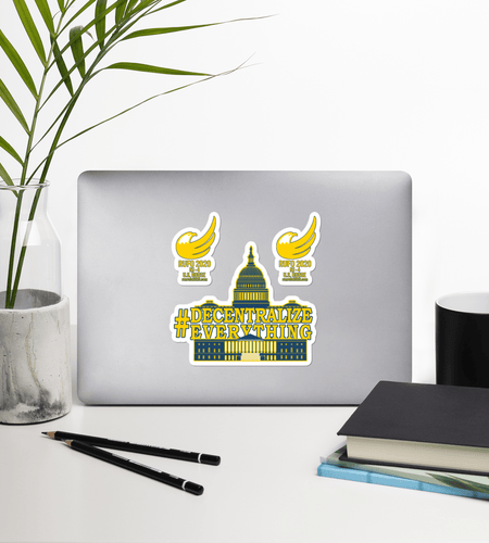 #Decentralize Everything - Michael Rufo For Congress Bubble-free stickers by Proud Libertarian
