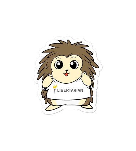 Libertarian Party Cartoon Porcupine - Bubble-free stickers by Proud Libertarian