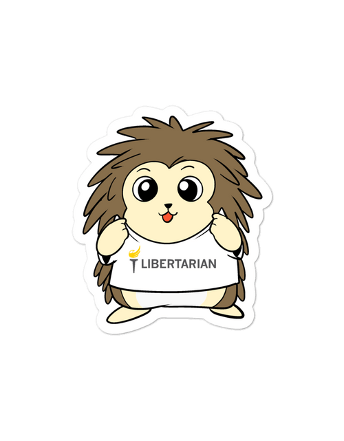 Load image into Gallery viewer, Libertarian Party Cartoon Porcupine - Bubble-free stickers by Proud Libertarian
