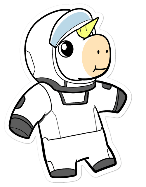 Load image into Gallery viewer, Space Unicorn Cartoon - Bubble-free stickers by Proud Libertarian
