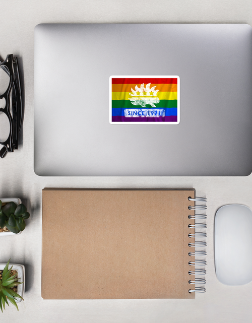 Load image into Gallery viewer, Libertarian Party LGBT Pride Since 1971 Bubble-free stickers by Proud Libertarian
