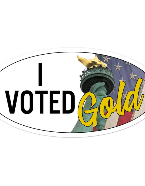 Load image into Gallery viewer, I Voted Gold - Large Vote Stickers (Design 2) by Proud Libertarian

