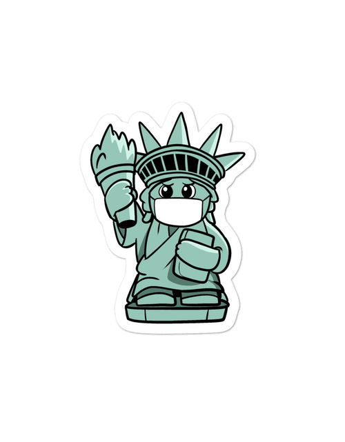 Load image into Gallery viewer, Masked Liberty Cartoon - Bubble-free stickers by Proud Libertarian
