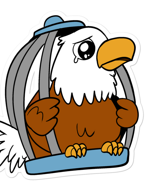 Load image into Gallery viewer, Caged Freedom Cartoon Bubble-free stickers by Proud Libertarian
