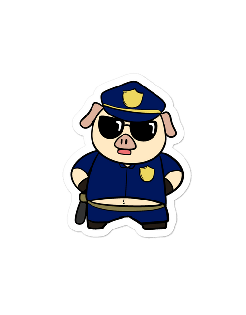 Load image into Gallery viewer, Police Pig Cartoon - Bubble-free stickers by Proud Libertarian
