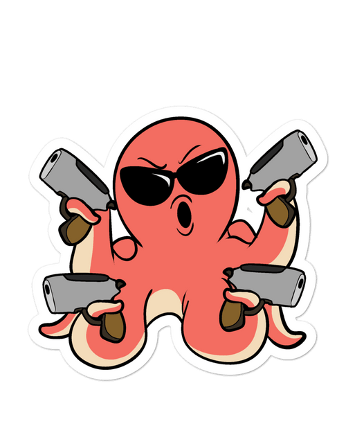 Load image into Gallery viewer, Second Amendment Octopus Cartoon - Bubble-free stickers by Proud Libertarian
