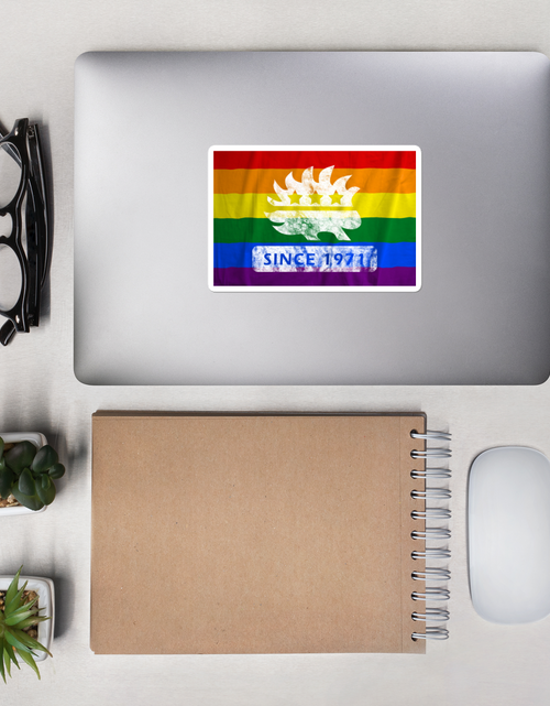 Load image into Gallery viewer, Libertarian Party LGBT Pride Since 1971 Bubble-free stickers by Proud Libertarian
