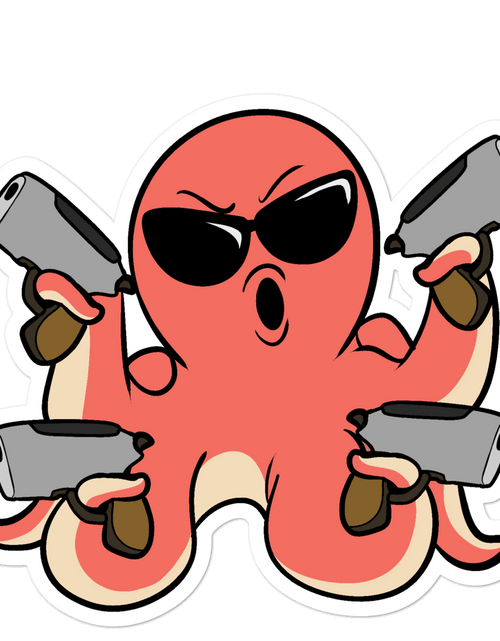 Load image into Gallery viewer, Second Amendment Octopus Cartoon - Bubble-free stickers by Proud Libertarian
