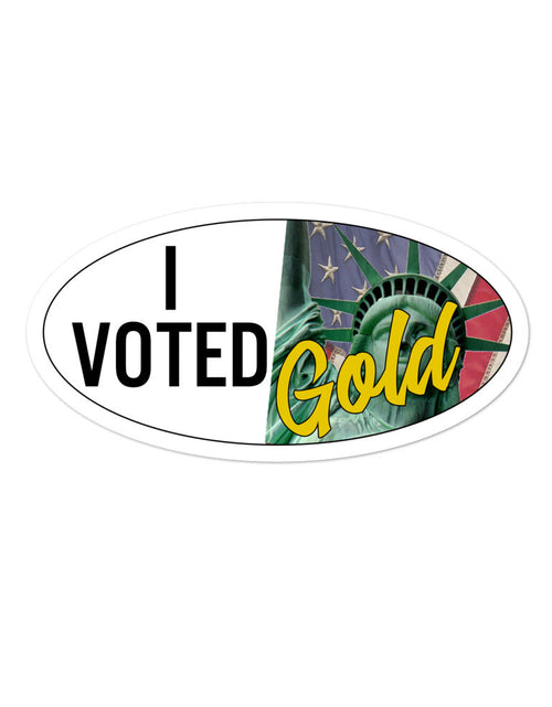 Load image into Gallery viewer, I Voted Gold - Large Vote Stickers (Design 1) by Proud Libertarian
