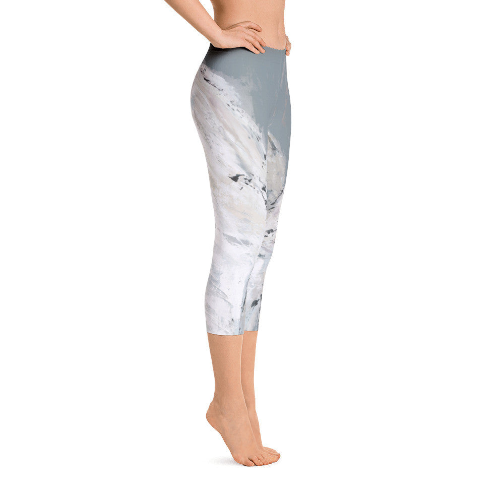 Angel Watching Over You Capri Leggings by DeannArt