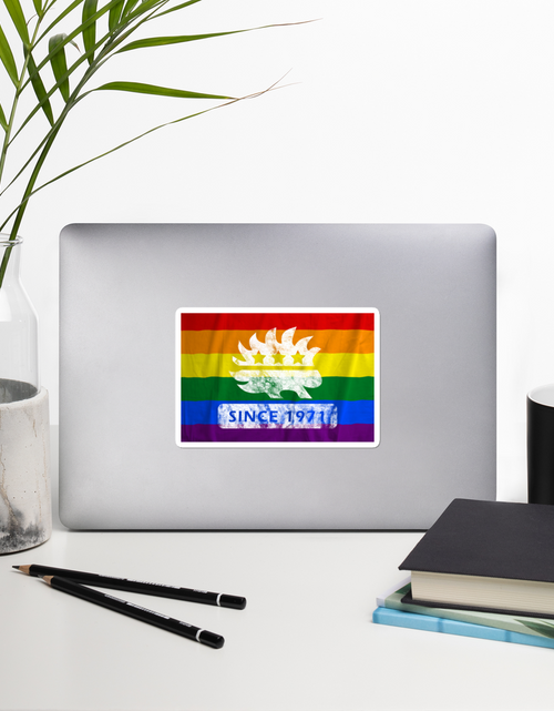 Load image into Gallery viewer, Libertarian Party LGBT Pride Since 1971 Bubble-free stickers by Proud Libertarian
