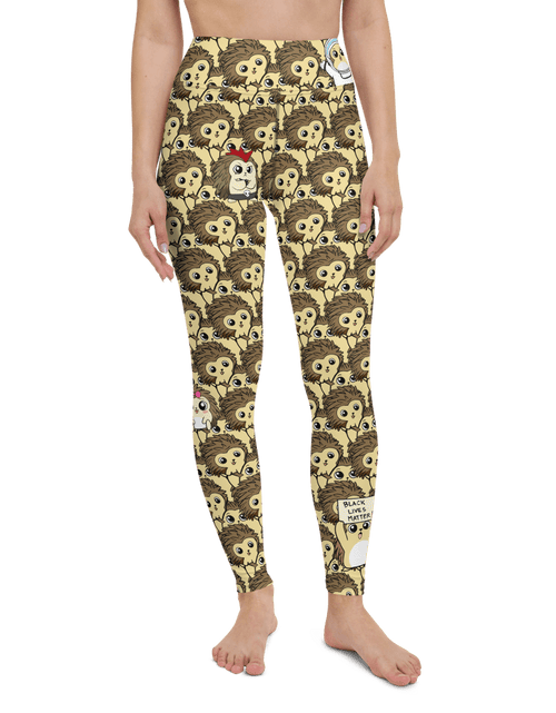 Load image into Gallery viewer, Libertarian Party Cartoon Porcupine Yoga Leggings by Proud Libertarian
