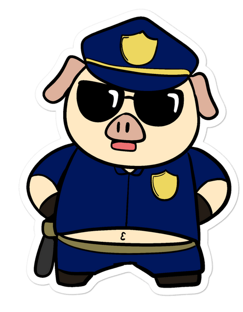 Load image into Gallery viewer, Police Pig Cartoon - Bubble-free stickers by Proud Libertarian
