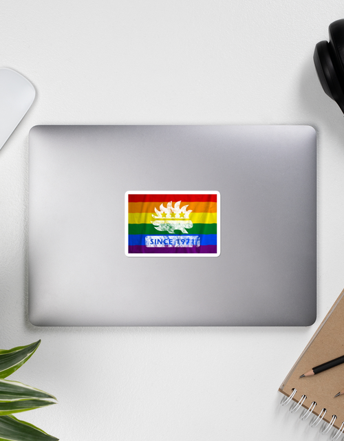 Load image into Gallery viewer, Libertarian Party LGBT Pride Since 1971 Bubble-free stickers by Proud Libertarian
