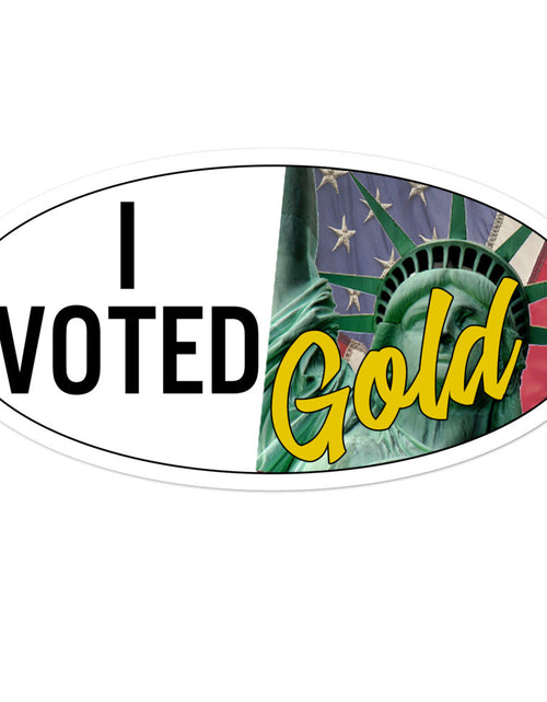 Load image into Gallery viewer, I Voted Gold - Large Vote Stickers (Design 1) by Proud Libertarian
