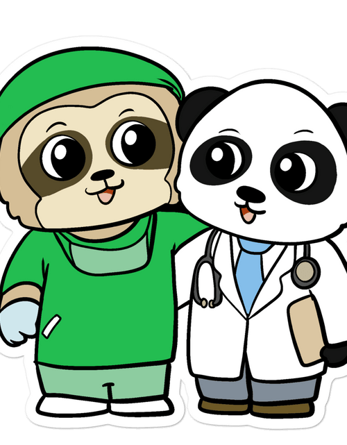 Load image into Gallery viewer, Doctor and Surgeon Cartoon - Bubble-free stickers by Proud Libertarian
