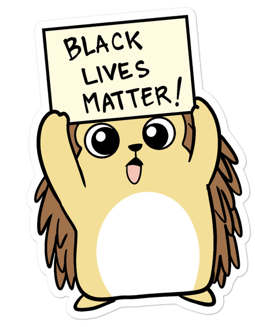 Load image into Gallery viewer, Black Lives Matter Porcupine Cartoon - Bubble-free stickers by Proud Libertarian

