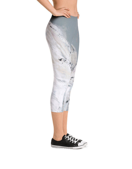 Load image into Gallery viewer, Angel Watching Over You Capri Leggings by DeannArt
