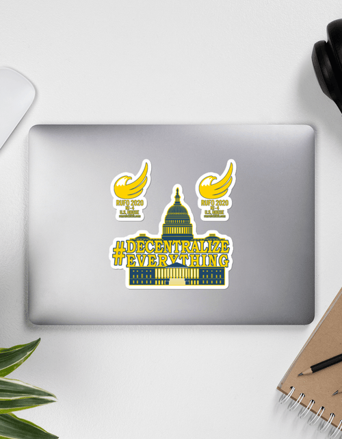 Load image into Gallery viewer, #Decentralize Everything - Michael Rufo For Congress Bubble-free stickers by Proud Libertarian
