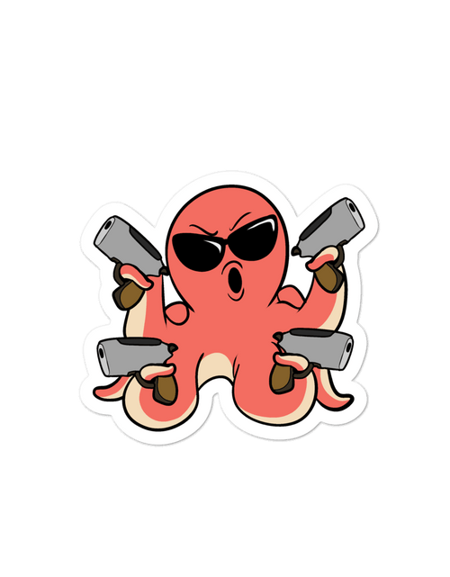 Load image into Gallery viewer, Second Amendment Octopus Cartoon - Bubble-free stickers by Proud Libertarian
