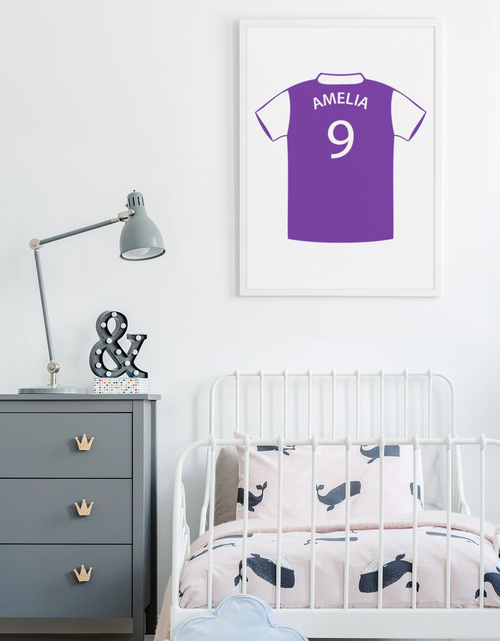Load image into Gallery viewer, Personalised Football Rugby Team Shirt Child Name Age Wall Art Home Decor Print by WinsterCreations™ Official Store
