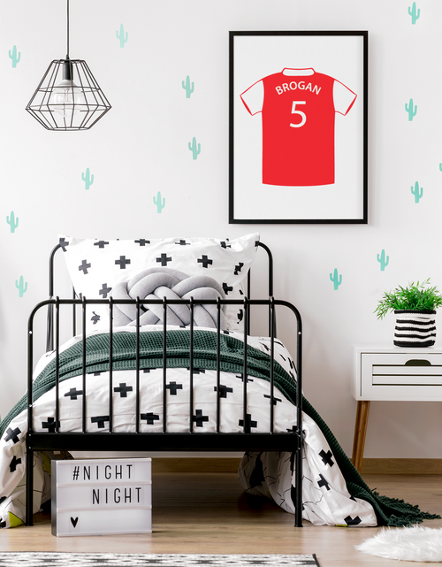 Load image into Gallery viewer, Personalised Football Rugby Team Shirt Child Name Age Wall Art Home Decor Print by WinsterCreations™ Official Store
