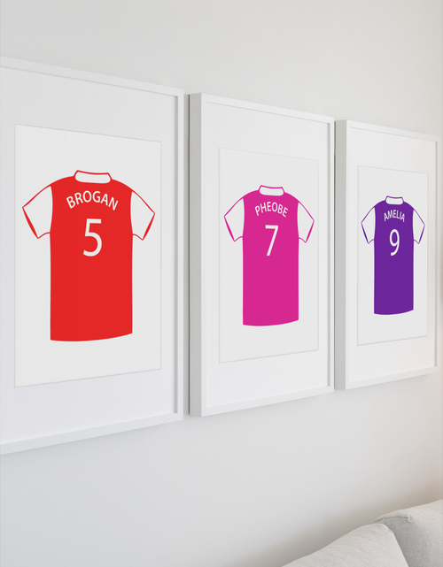 Load image into Gallery viewer, Personalised Football Rugby Team Shirt Child Name Age Wall Art Home Decor Print by WinsterCreations™ Official Store
