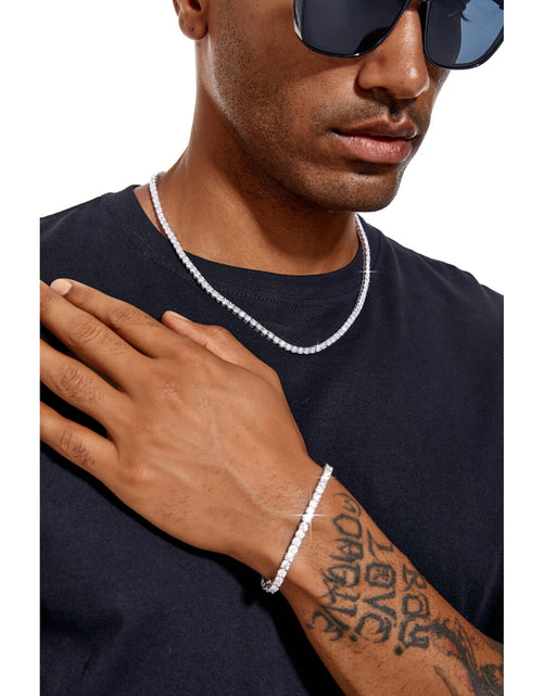 Load image into Gallery viewer, S925 Moissanite Diamond Tennis Chain Necklace in White Gold - 4mm by Bling Proud | Urban Jewelry Online Store
