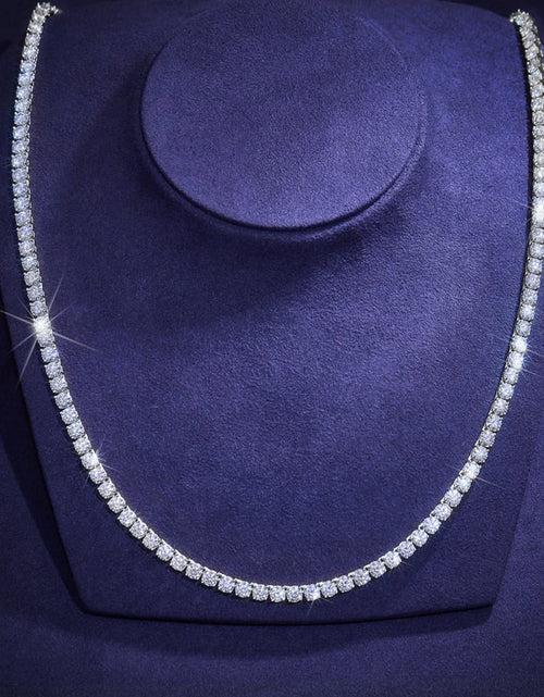 Load image into Gallery viewer, S925 Moissanite Diamond Tennis Chain Necklace in White Gold - 4mm by Bling Proud | Urban Jewelry Online Store
