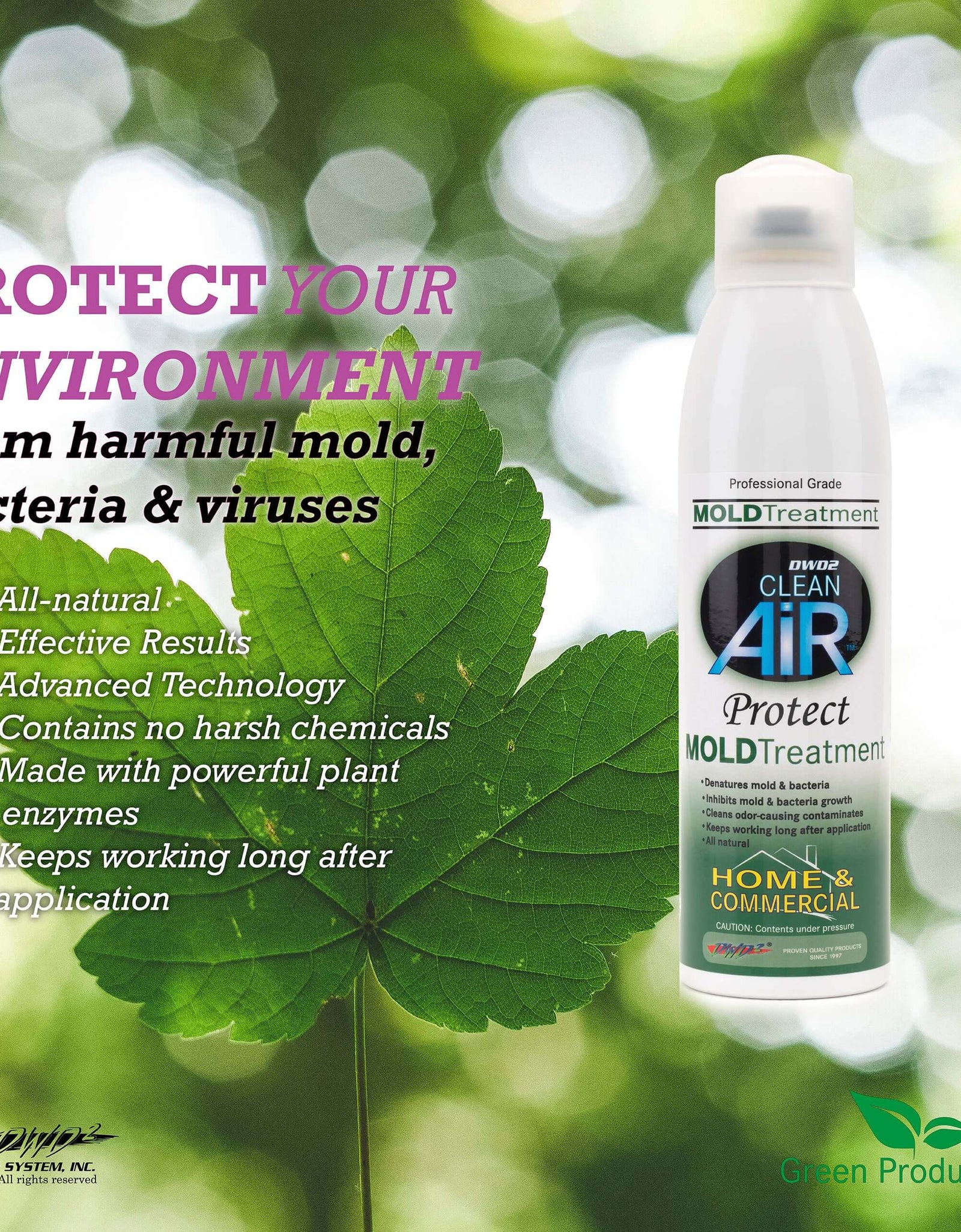 DWD2 Protect™ Home & Commercial Mold-Odor Treatment Plant-Based Malodor Remover Fogger by The DWD2 System, Inc.