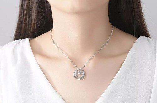 Load image into Gallery viewer, Mom Necklace Heart Circle Of Love Silver Finished Necklace by Hollywood Sensation®
