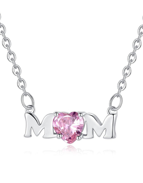 Load image into Gallery viewer, Mom Necklace with Pink Cubic Zirconia by Hollywood Sensation®
