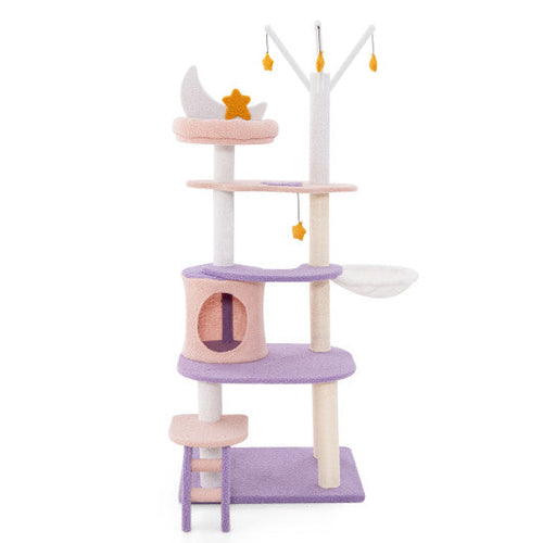 Load image into Gallery viewer, Multi-level Cat Tower with Sisal Covered Scratching Posts-M
