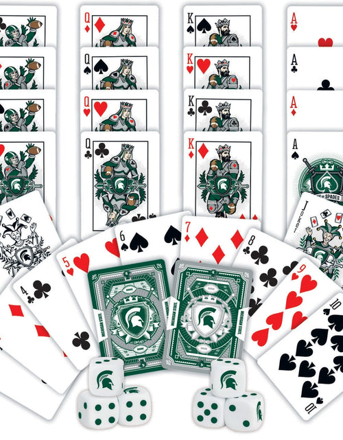 Load image into Gallery viewer, Michigan State Spartans - 2-Pack Playing Cards &amp; Dice Set by MasterPieces Puzzle Company INC
