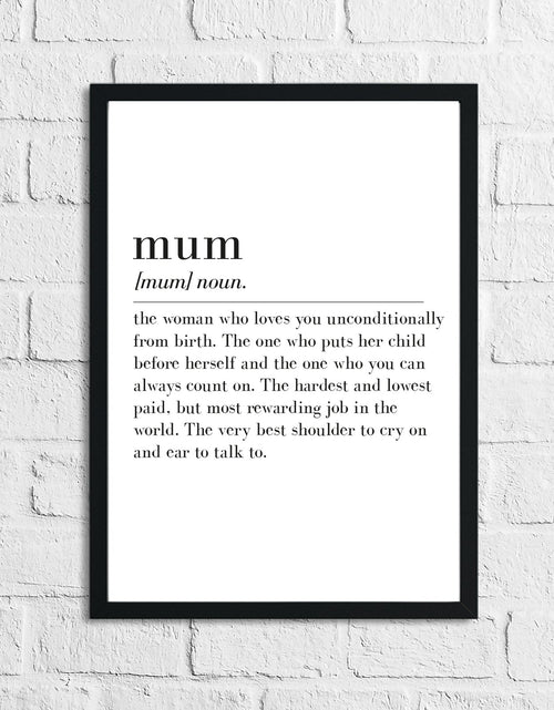 Load image into Gallery viewer, Mothers Day Mum Definition Home Simple Room Wall Decor Print by WinsterCreations™ Official Store
