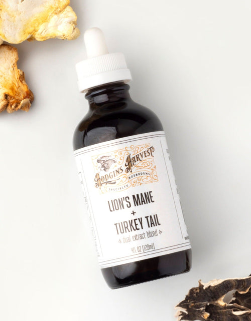 Load image into Gallery viewer, Lion's Mane + Turkey Tail Dual Extract Tincture by Hodgins Harvest
